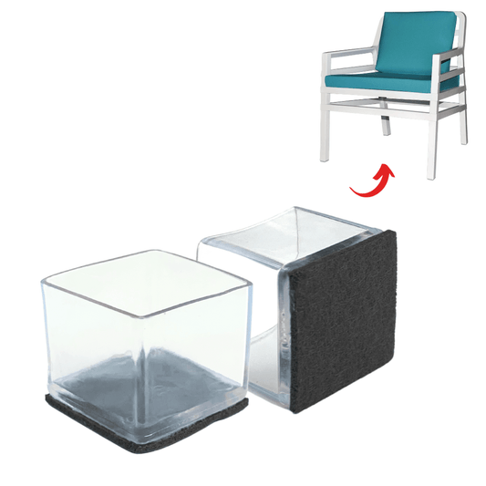 Square Felt Silicone Chair Leg Protectors | Extra-Durable Chair Floor Protectors